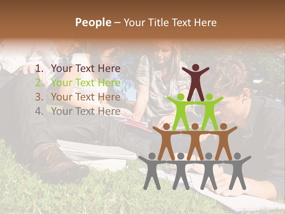 University Students Reading PowerPoint Template