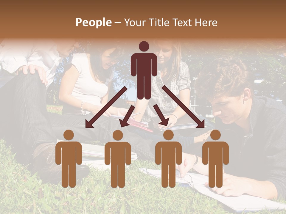 University Students Reading PowerPoint Template