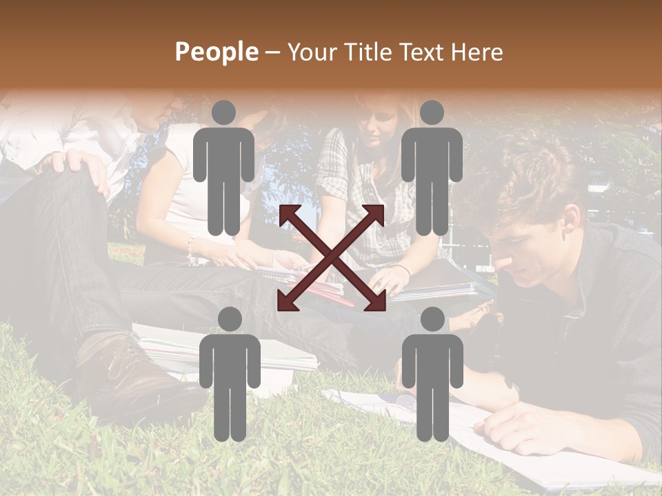 University Students Reading PowerPoint Template