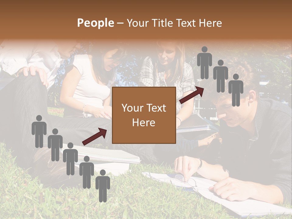 University Students Reading PowerPoint Template