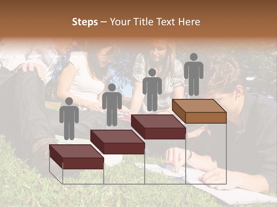 University Students Reading PowerPoint Template