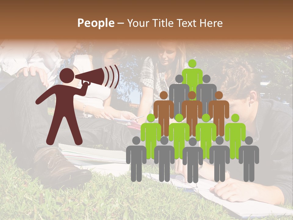 University Students Reading PowerPoint Template