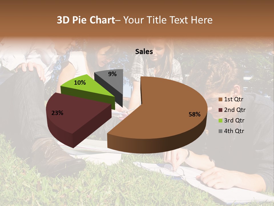 University Students Reading PowerPoint Template