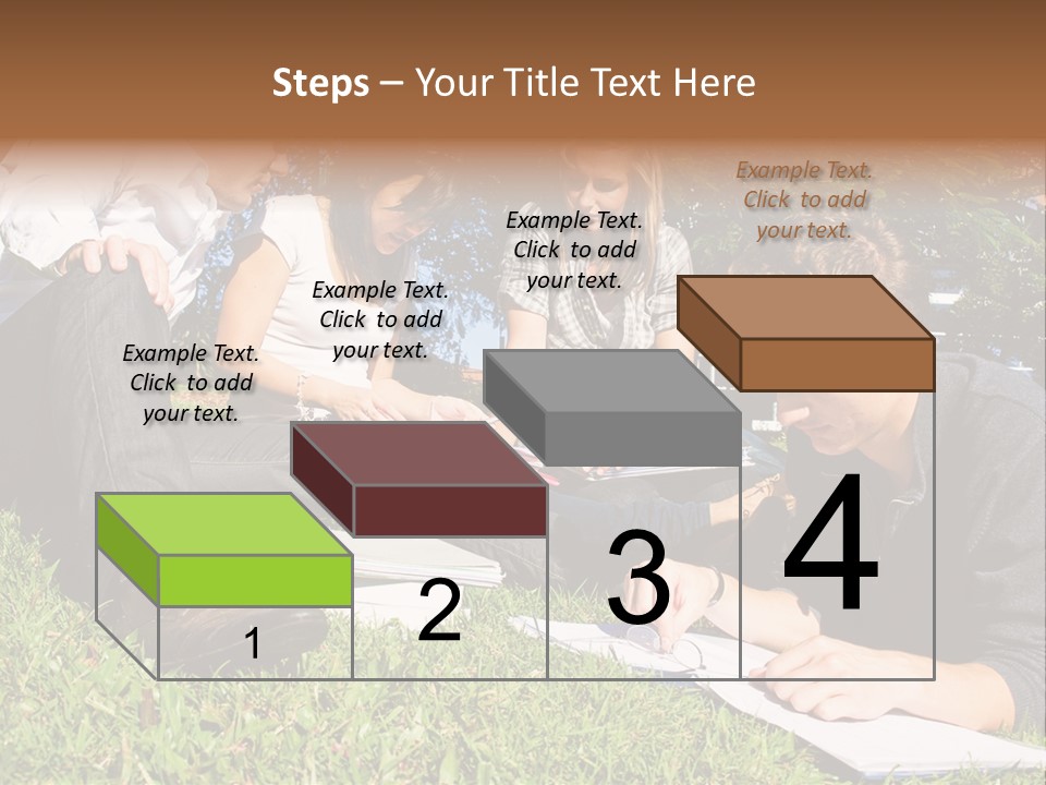 University Students Reading PowerPoint Template
