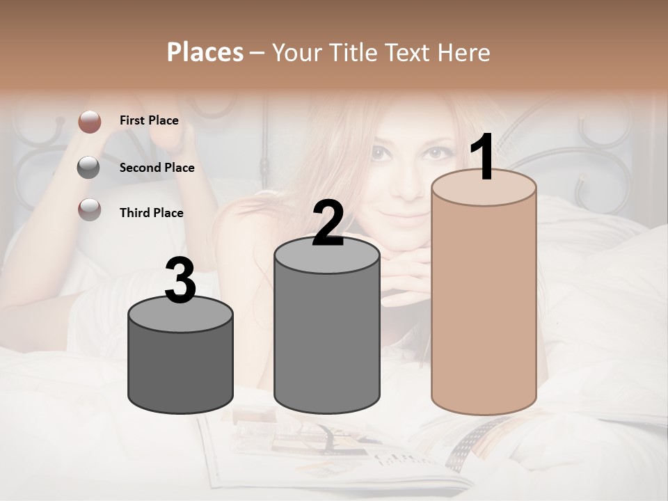 Woman Reading Magazine PowerPoint Template