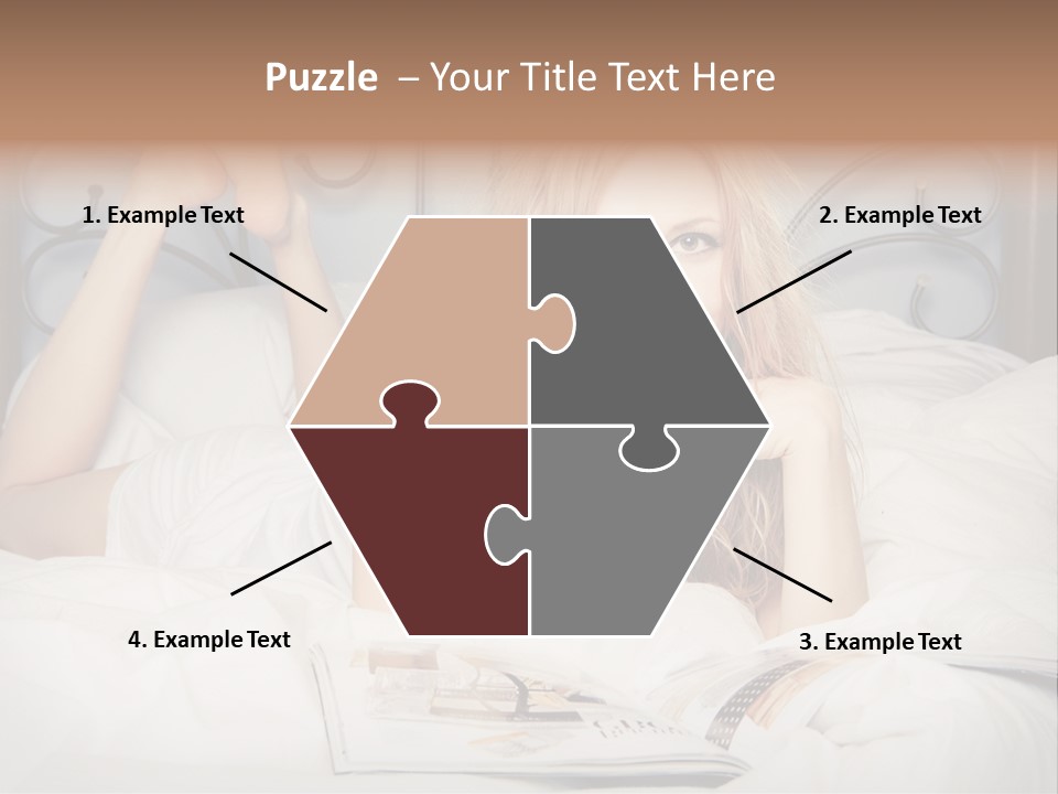 Woman Reading Magazine PowerPoint Template