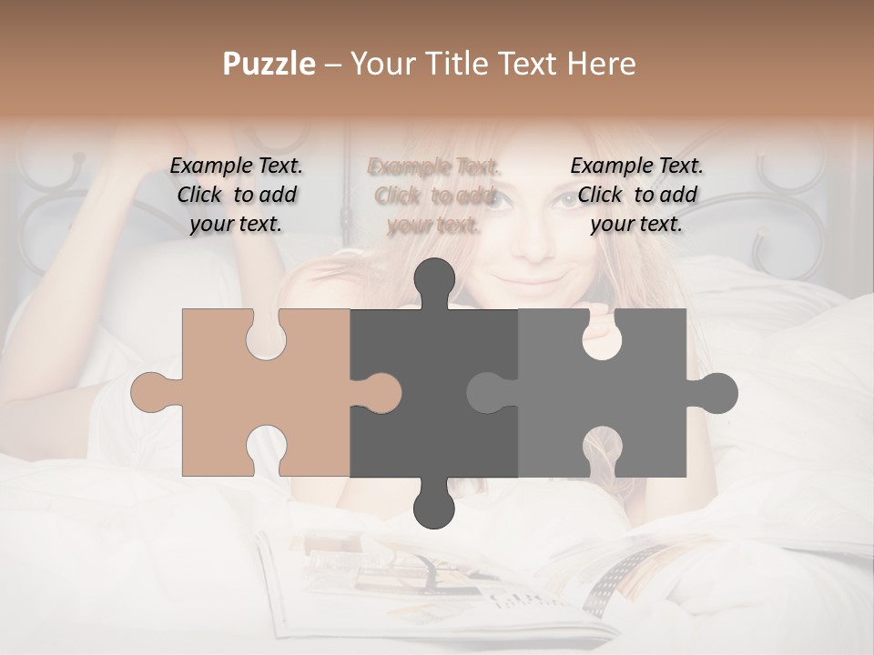 Woman Reading Magazine PowerPoint Template