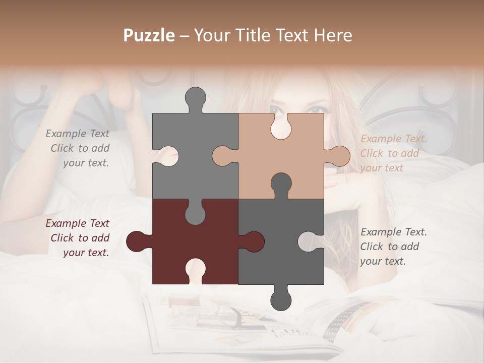 Woman Reading Magazine PowerPoint Template