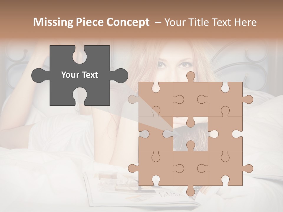 Woman Reading Magazine PowerPoint Template