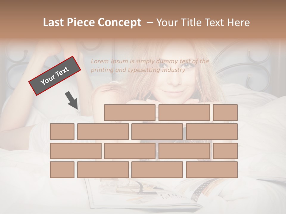 Woman Reading Magazine PowerPoint Template