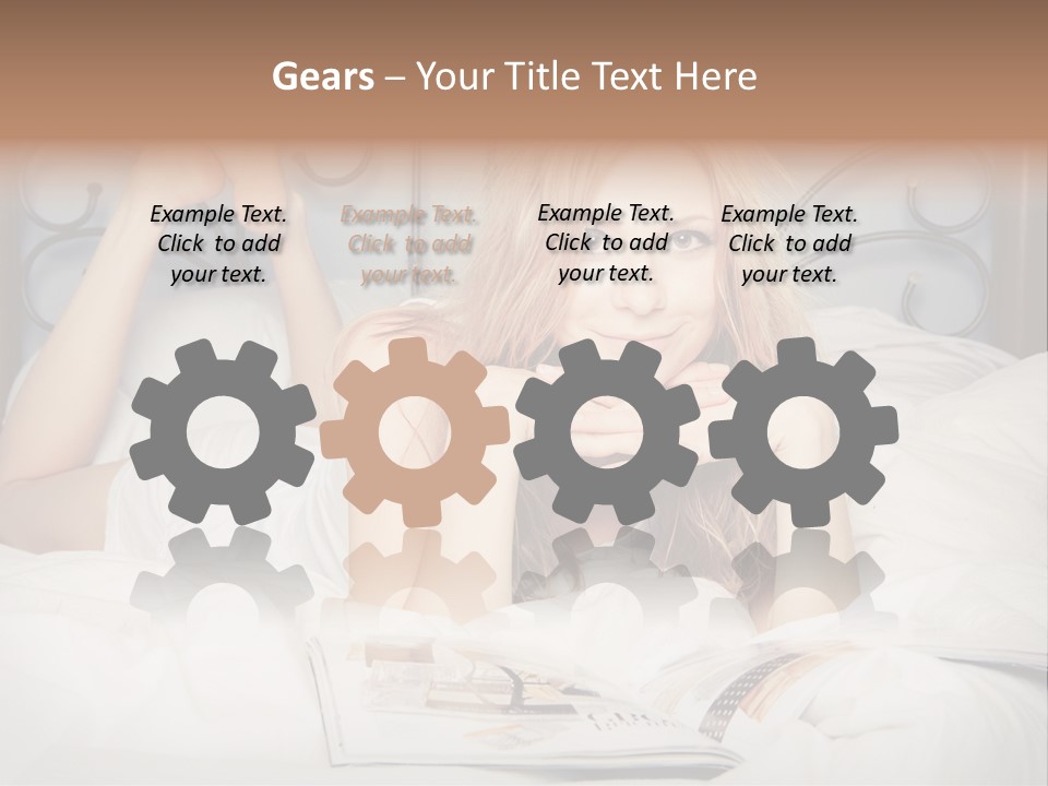 Woman Reading Magazine PowerPoint Template