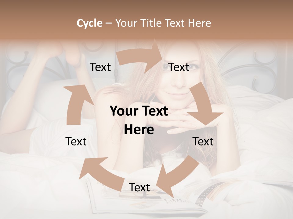 Woman Reading Magazine PowerPoint Template