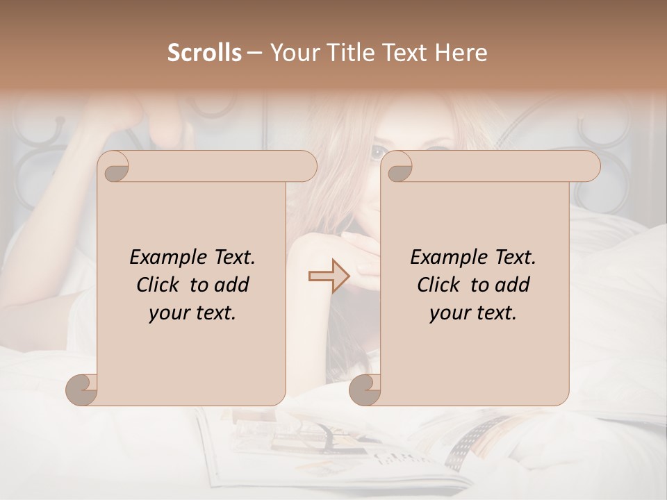 Woman Reading Magazine PowerPoint Template