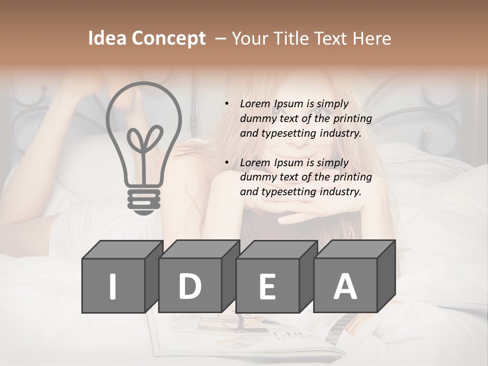 Woman Reading Magazine PowerPoint Template