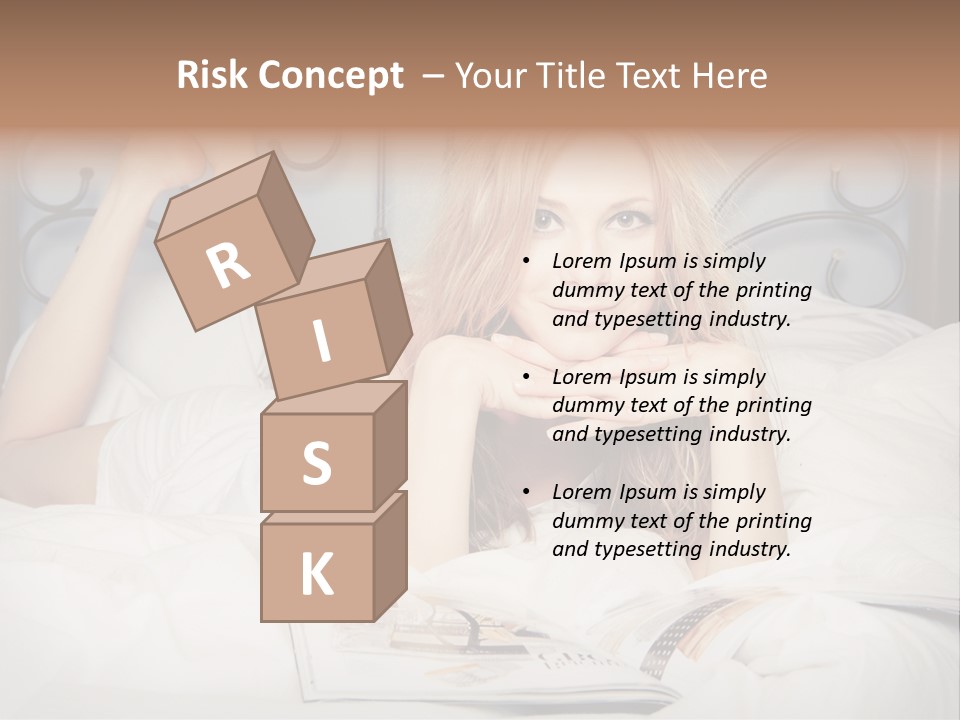 Woman Reading Magazine PowerPoint Template