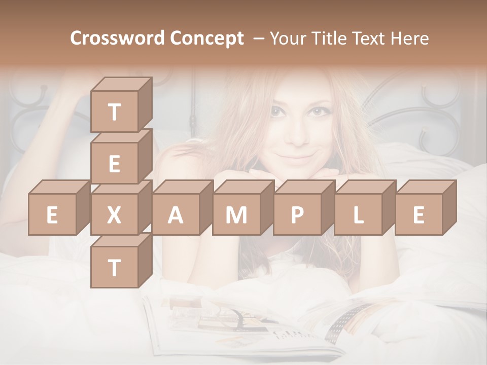 Woman Reading Magazine PowerPoint Template