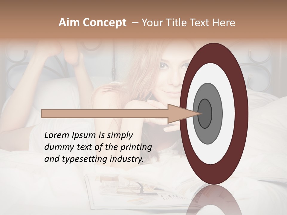 Woman Reading Magazine PowerPoint Template