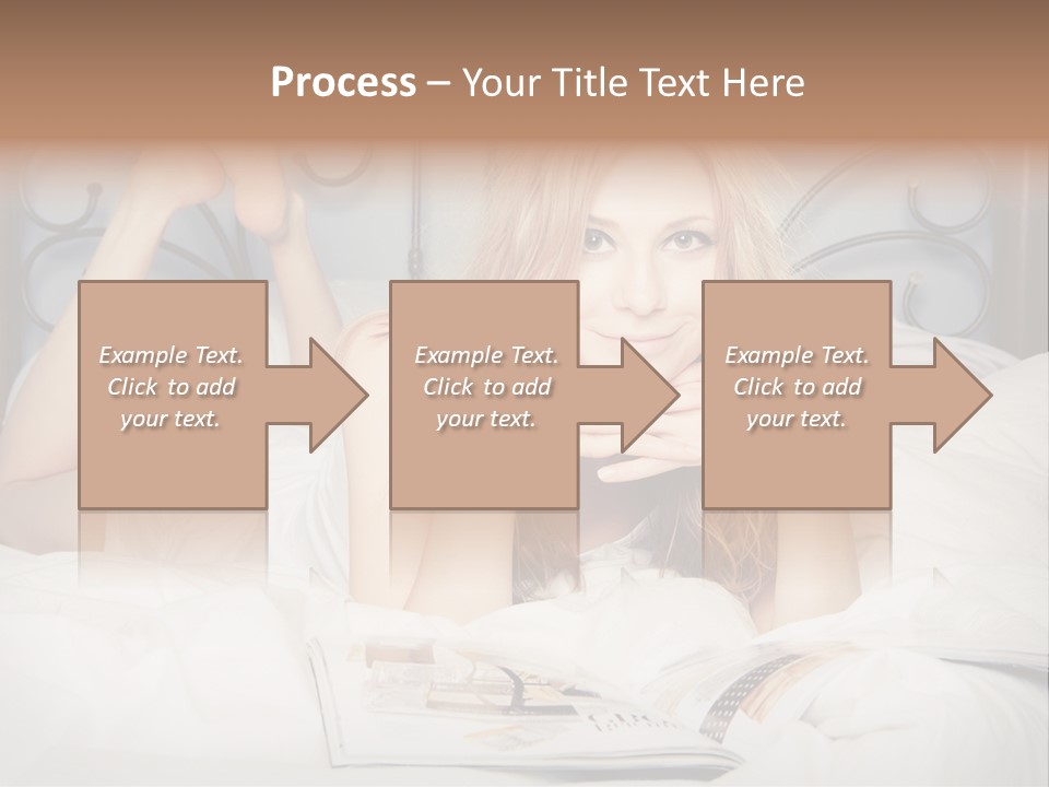 Woman Reading Magazine PowerPoint Template