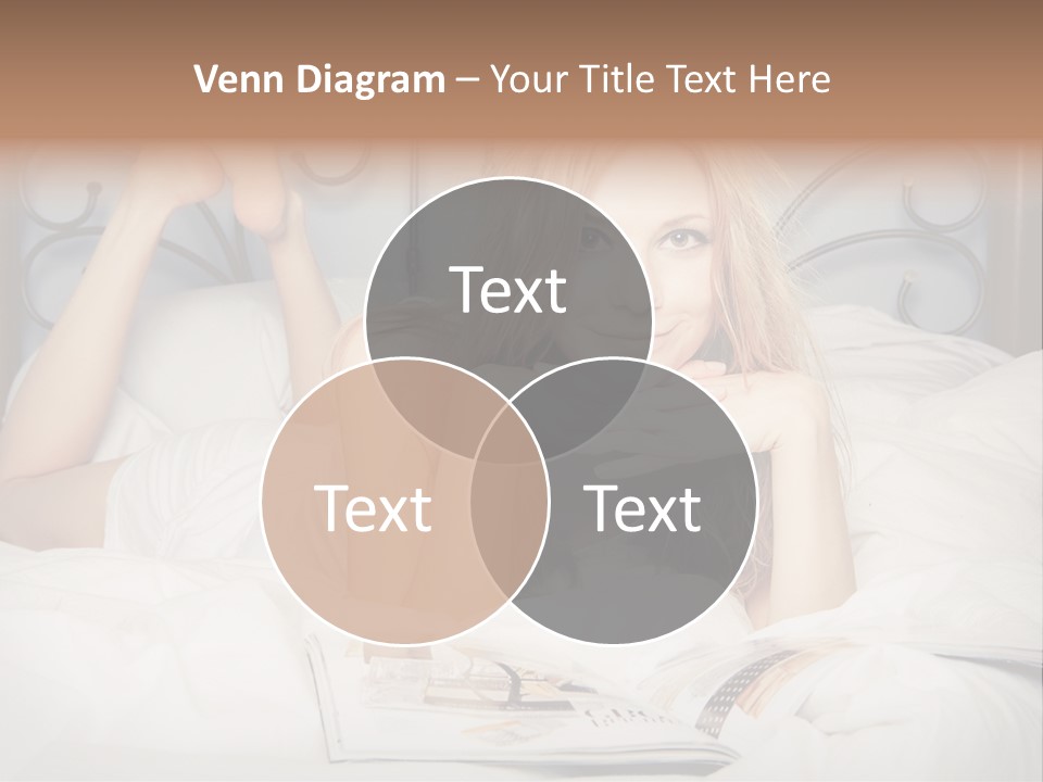 Woman Reading Magazine PowerPoint Template