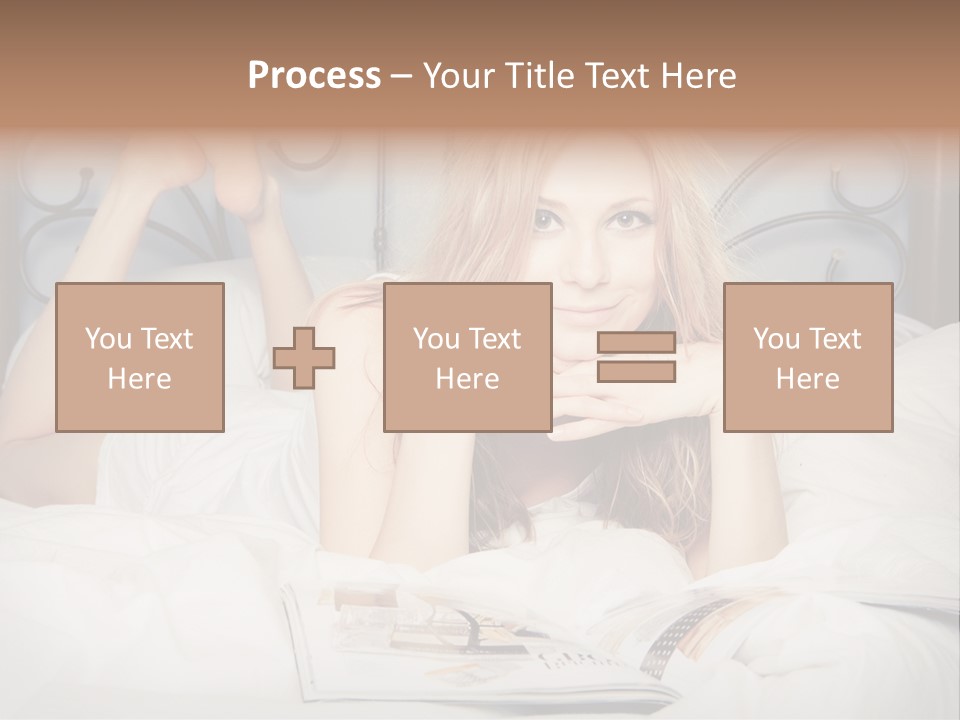 Woman Reading Magazine PowerPoint Template