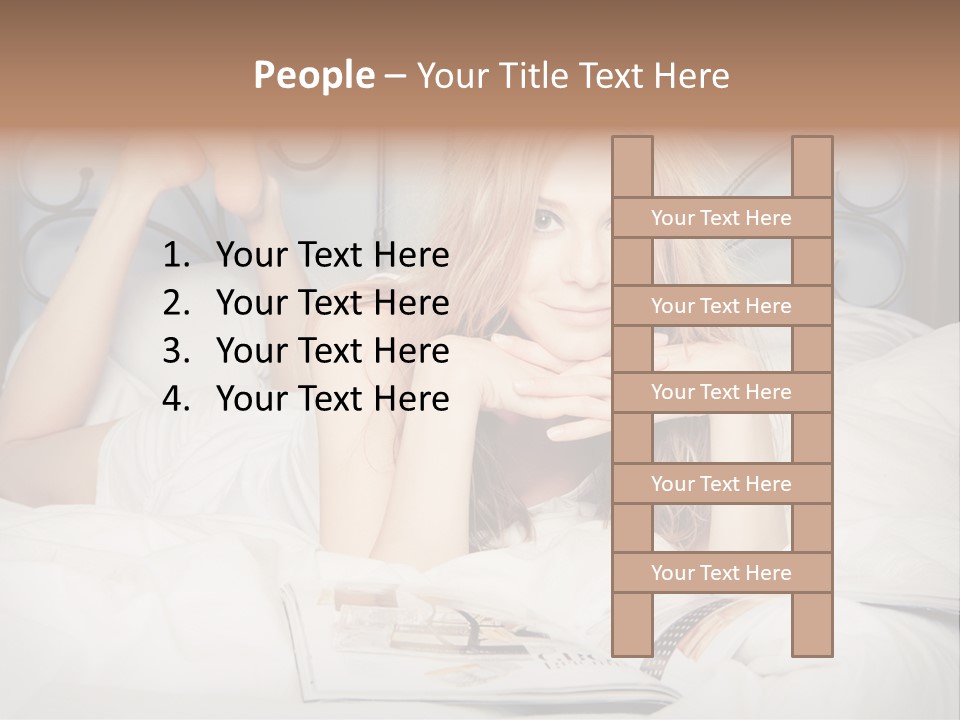 Woman Reading Magazine PowerPoint Template