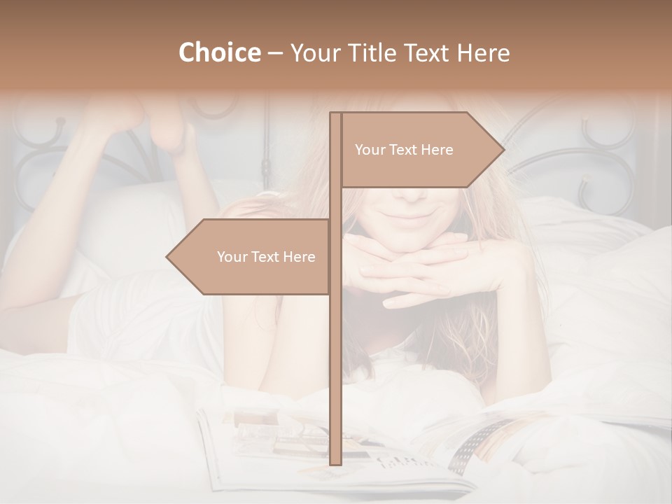 Woman Reading Magazine PowerPoint Template