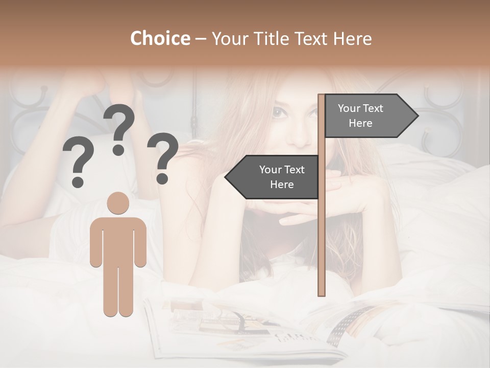 Woman Reading Magazine PowerPoint Template