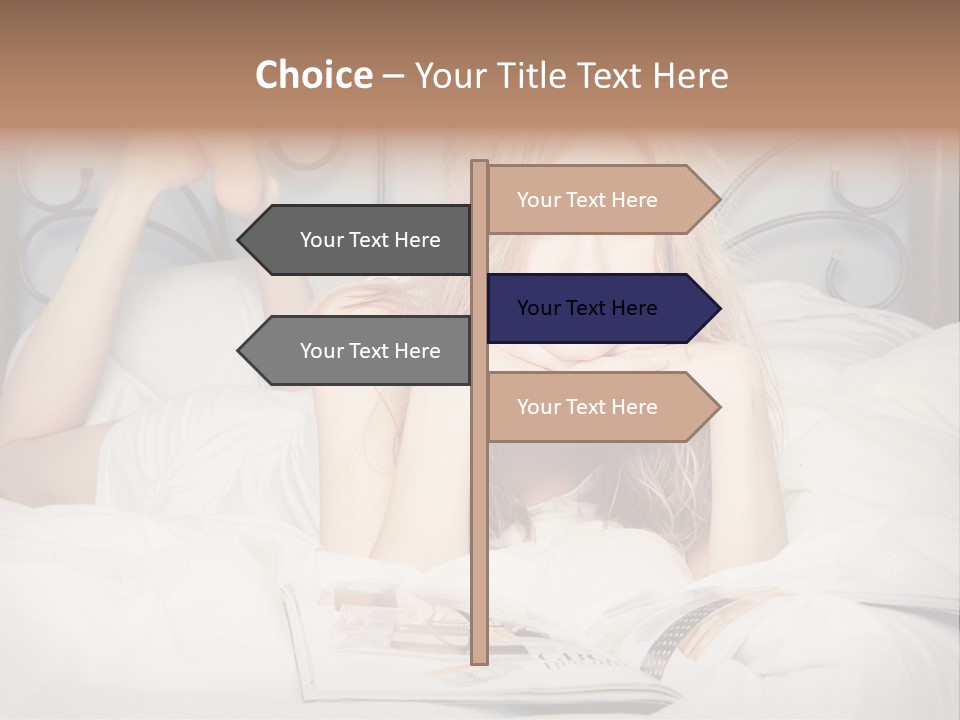 Woman Reading Magazine PowerPoint Template