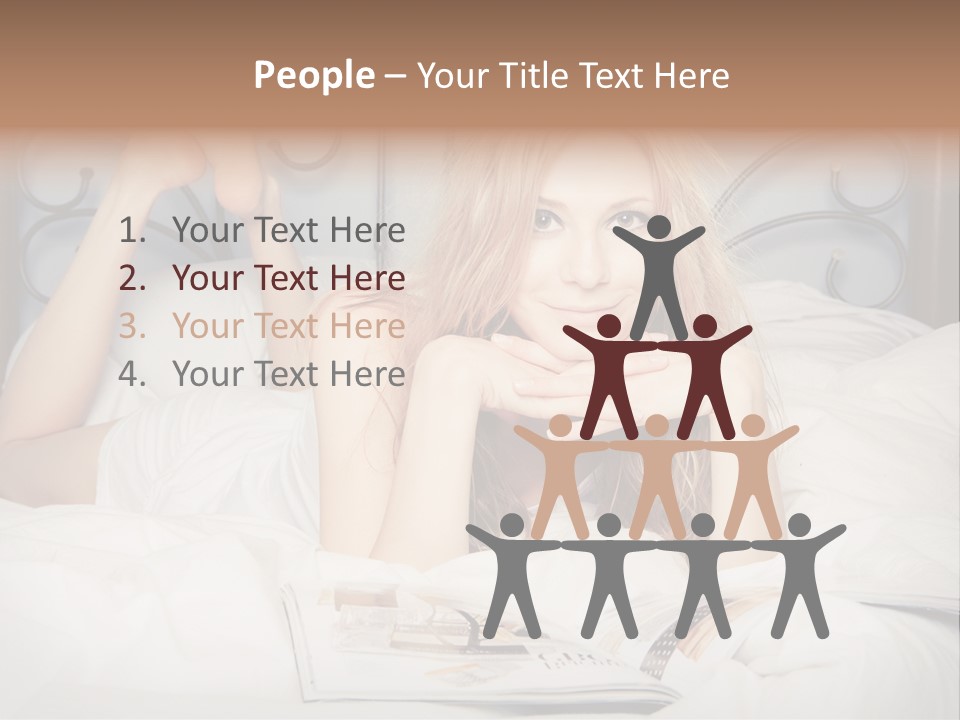 Woman Reading Magazine PowerPoint Template