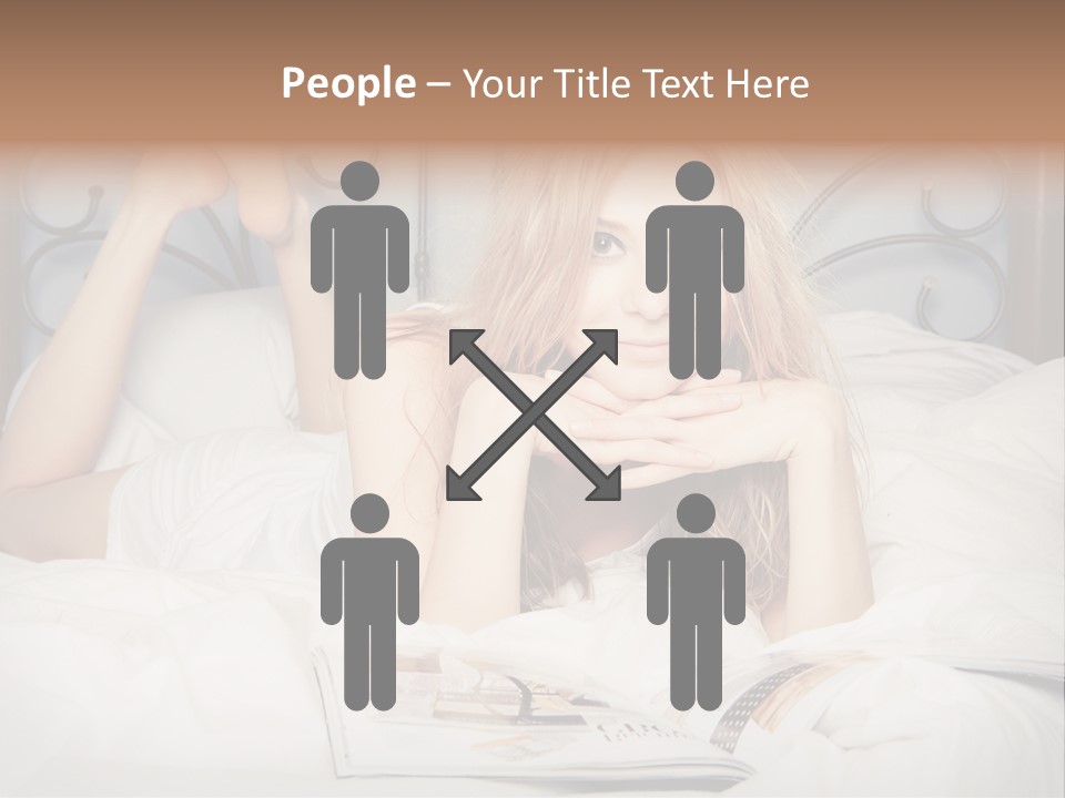 Woman Reading Magazine PowerPoint Template