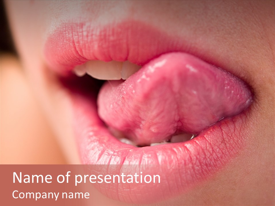 Licking Lips PowerPoint Template