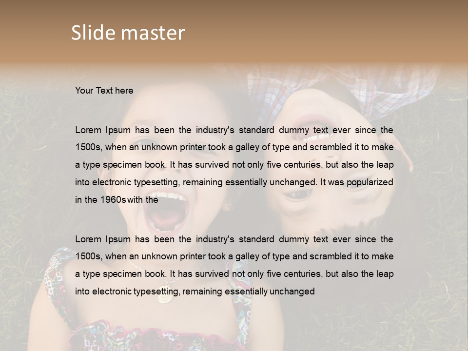 Brother And Sister Playing PowerPoint Template