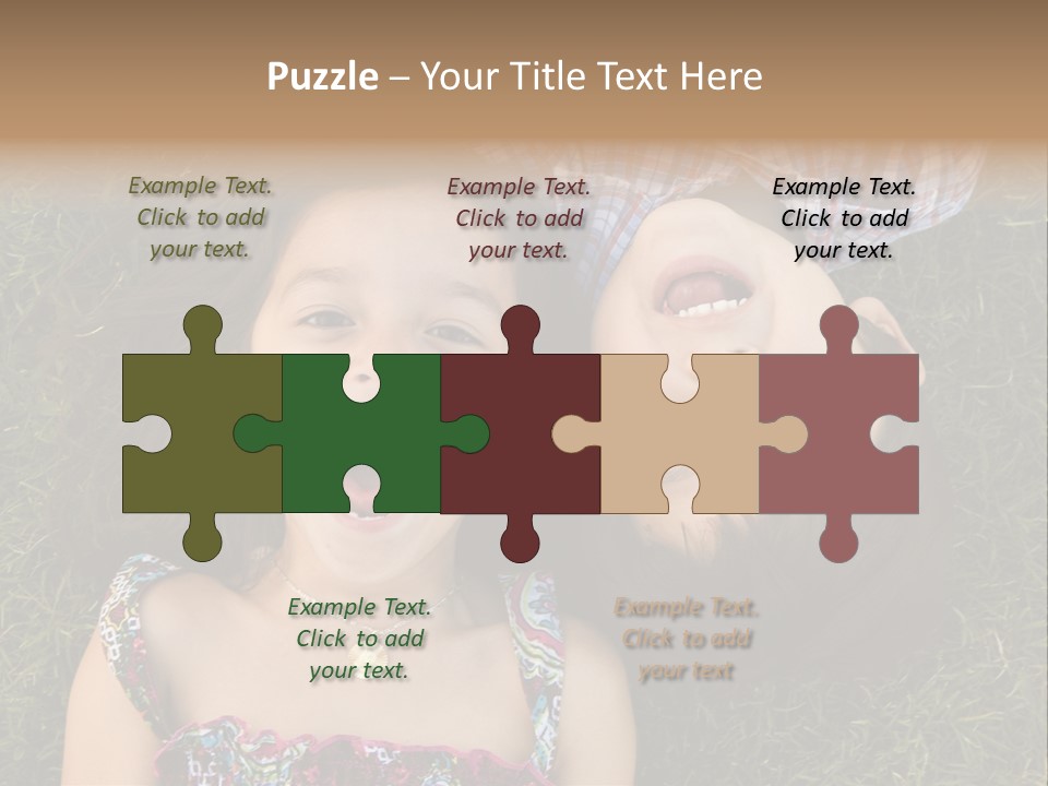 Brother And Sister Playing PowerPoint Template