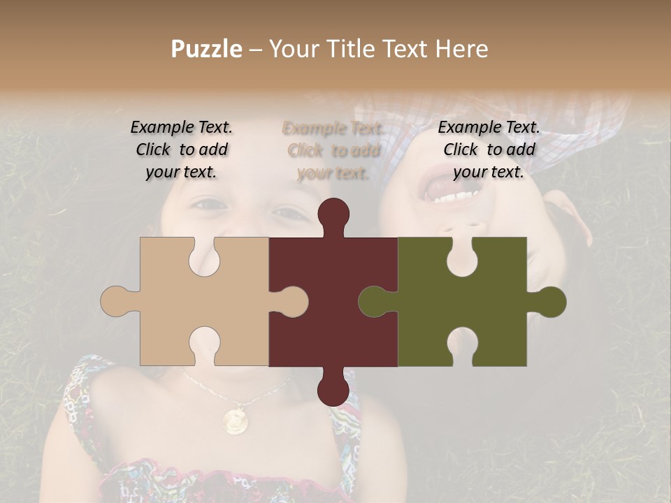 Brother And Sister Playing PowerPoint Template