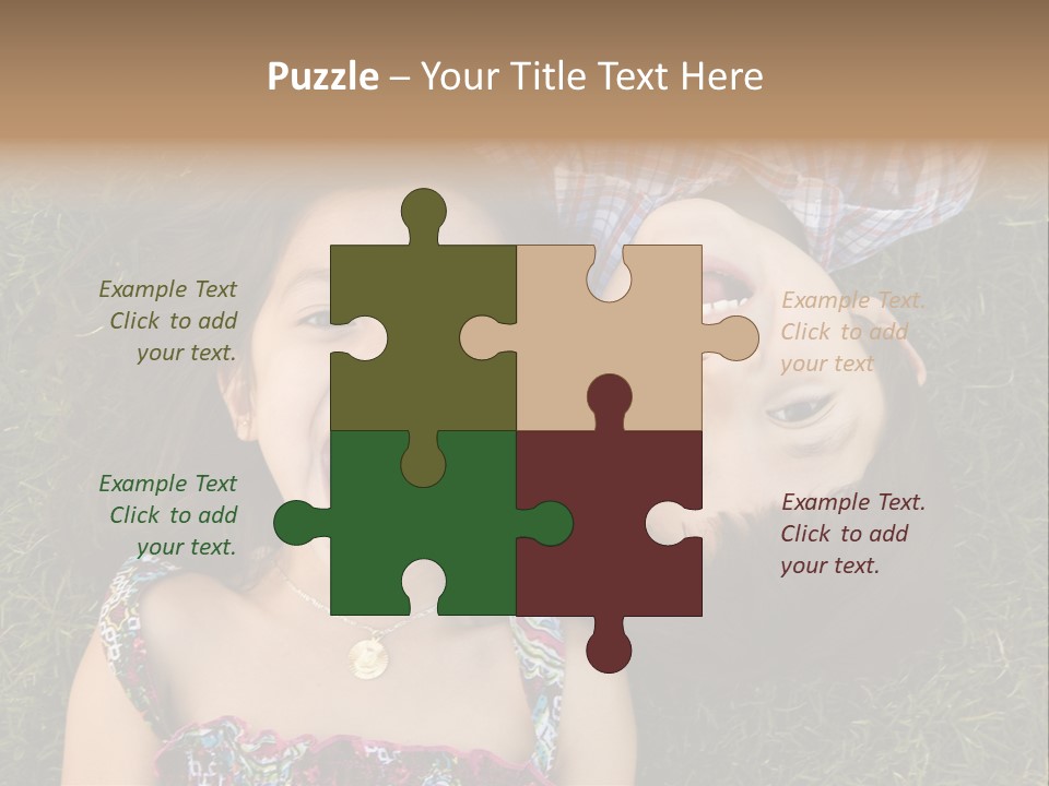 Brother And Sister Playing PowerPoint Template