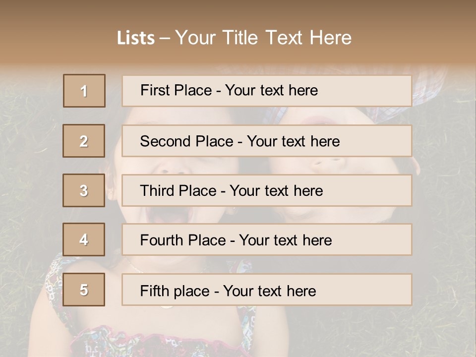 Brother And Sister Playing PowerPoint Template