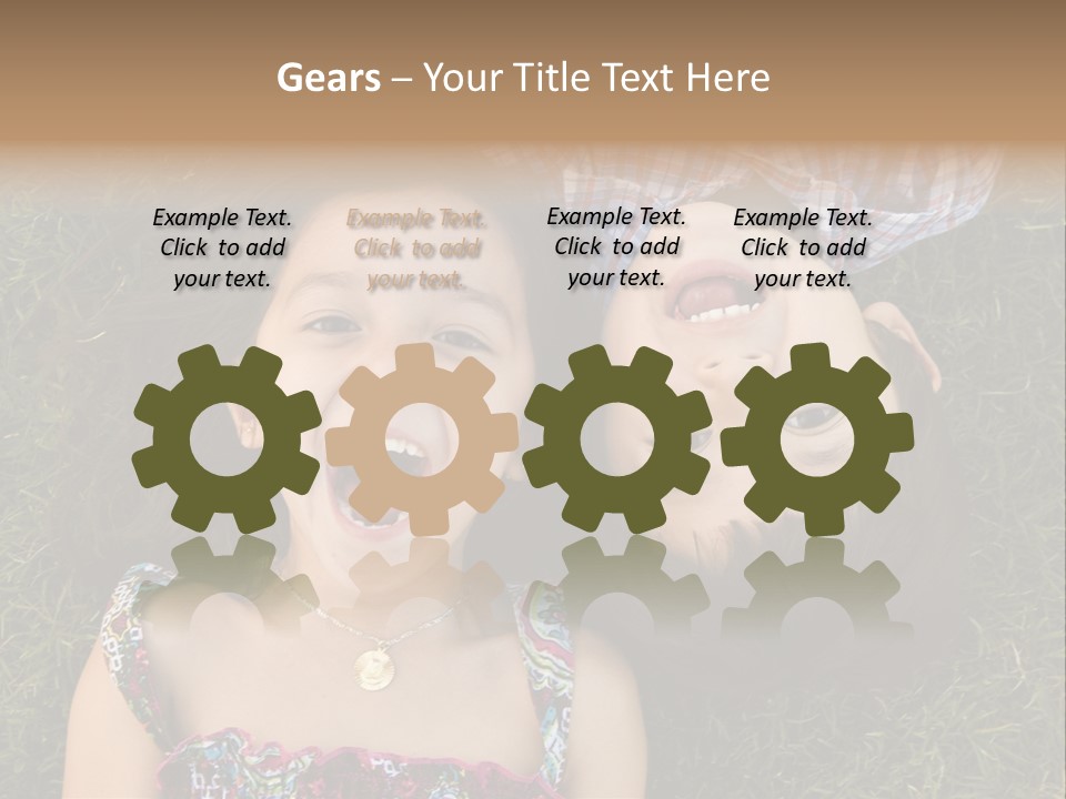 Brother And Sister Playing PowerPoint Template