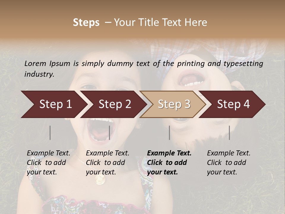 Brother And Sister Playing PowerPoint Template