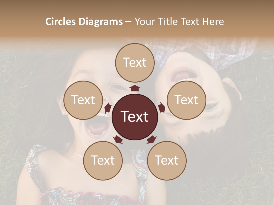 Brother And Sister Playing PowerPoint Template