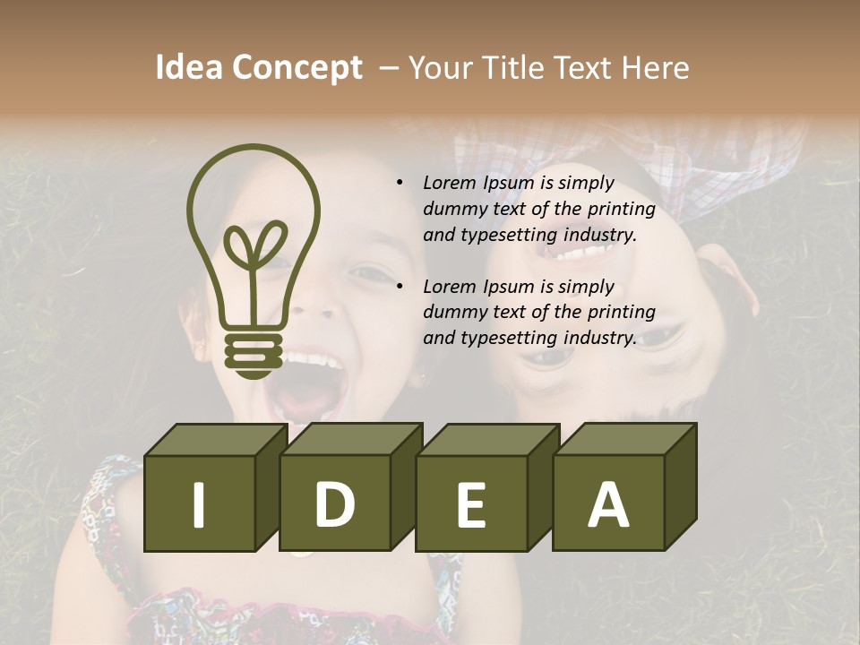 Brother And Sister Playing PowerPoint Template