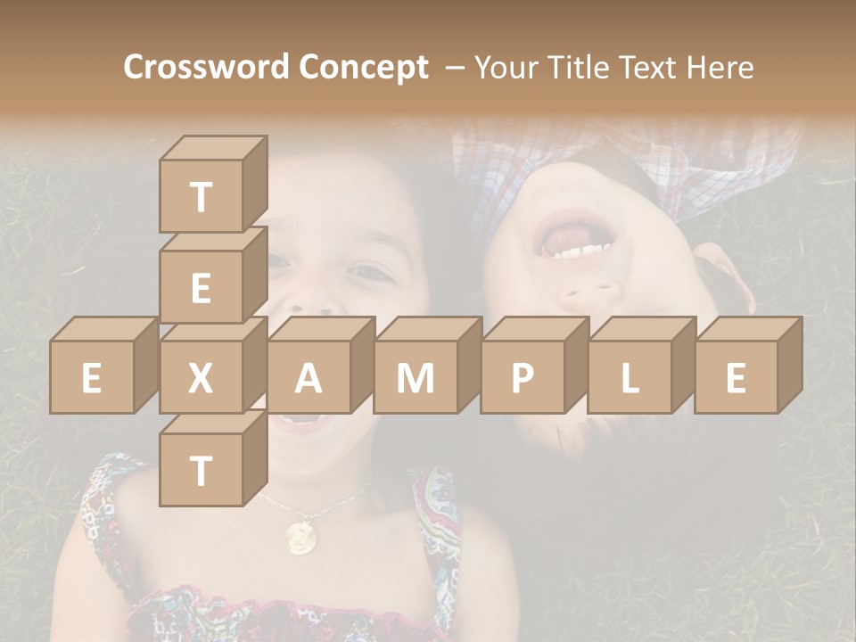 Brother And Sister Playing PowerPoint Template