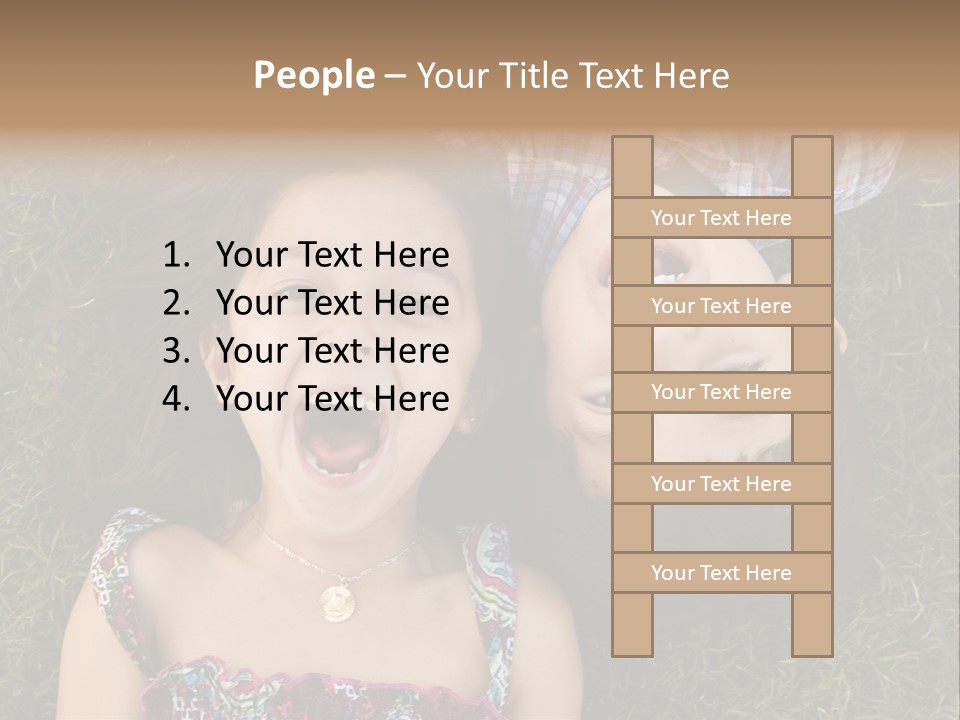 Brother And Sister Playing PowerPoint Template