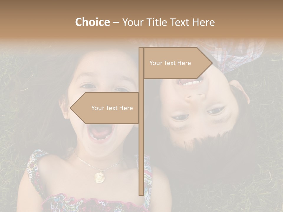 Brother And Sister Playing PowerPoint Template