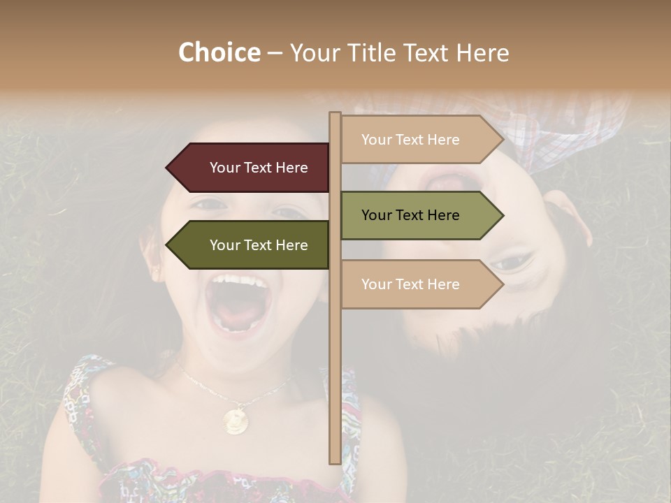 Brother And Sister Playing PowerPoint Template