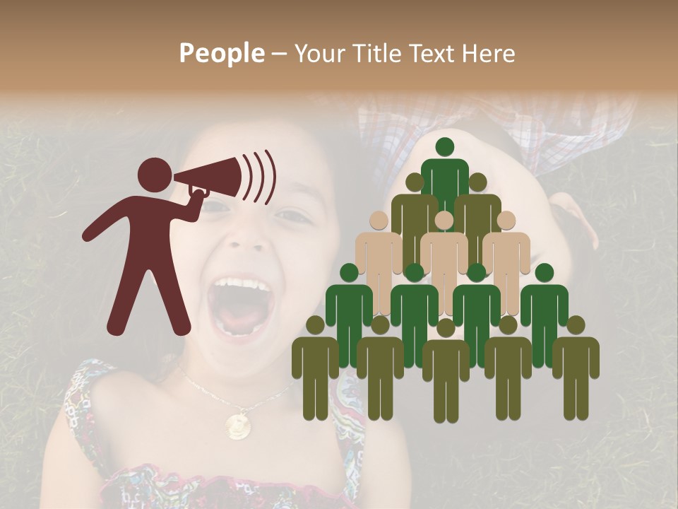 Brother And Sister Playing PowerPoint Template