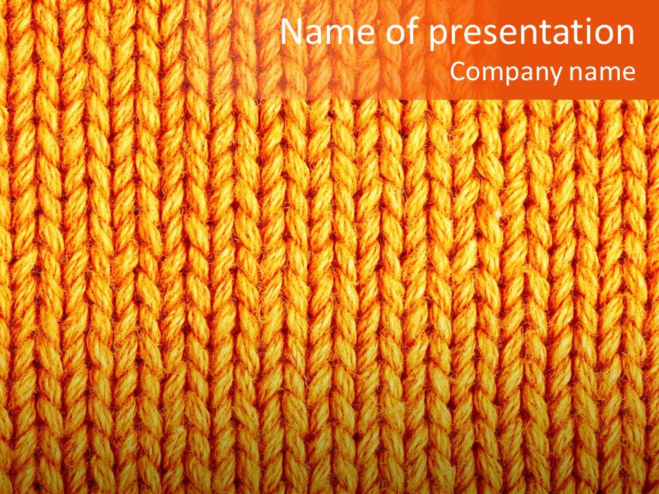 Woolen Knitting Textile PowerPoint Template