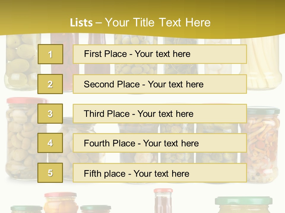 Conserved Bell Olives PowerPoint Template