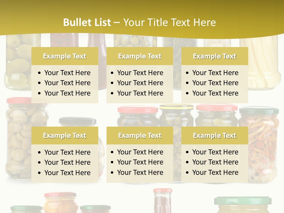 Conserved Bell Olives PowerPoint Template