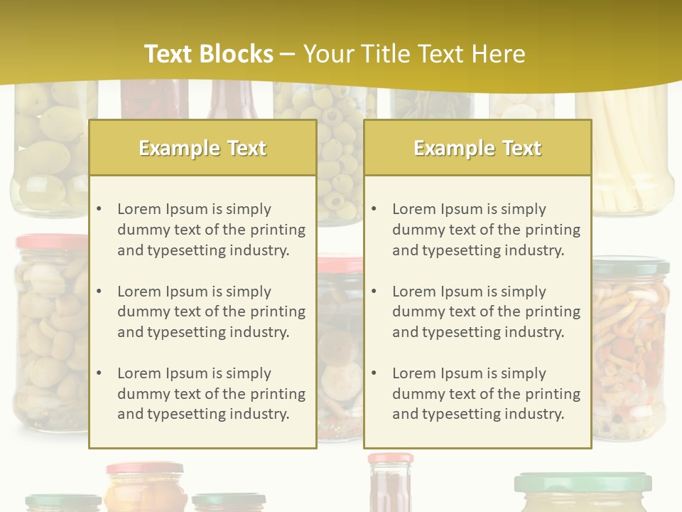 Conserved Bell Olives PowerPoint Template