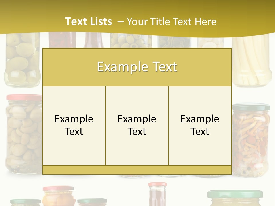 Conserved Bell Olives PowerPoint Template